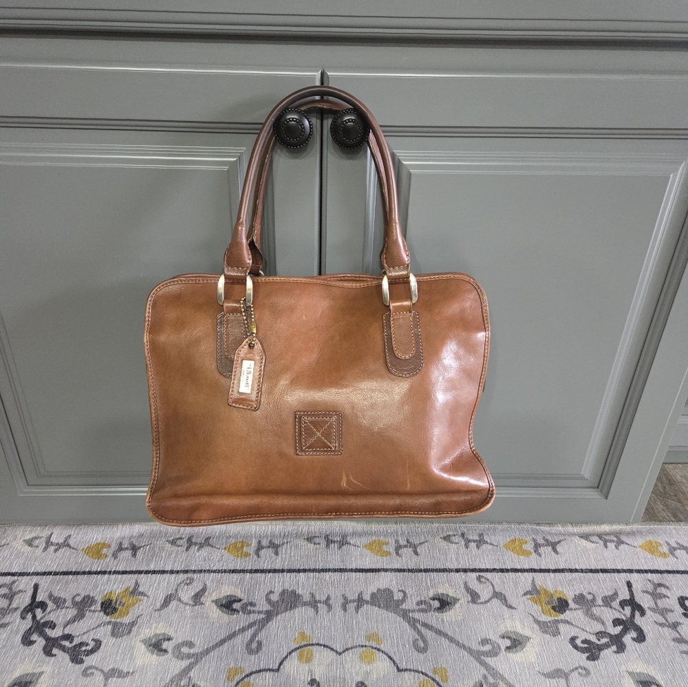 I Santi' ITALY LEATHER Brown Tote/Shoulder Bag